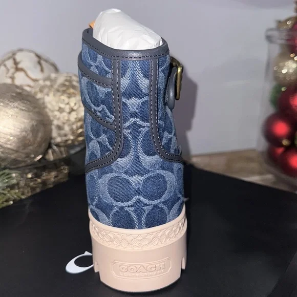 Coach denim signature monogram boots - Picture 2 of 4